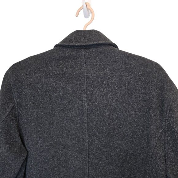 Dockers Men's L Charcoal Black Wool Blend Full Zip Bomber Coat Jacket - Picture 6 of 16